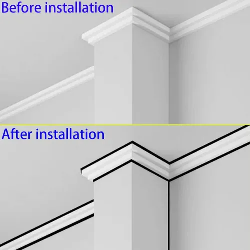 Miniatura 4 de Moldeado flexible de un cuarto redondo autoadhesivo, tira impermeable para calafatear para bordes de pared, bordes de techos, borde de gabinete
