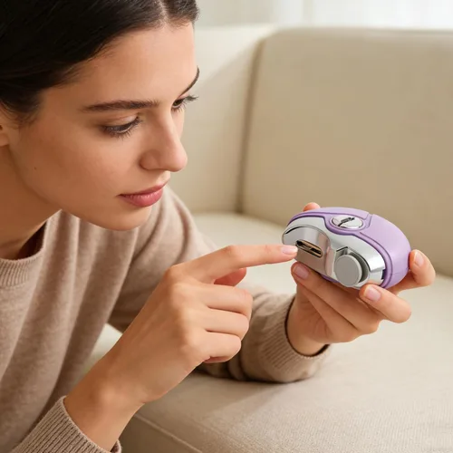 Miniatura 5 de Cortaúñas eléctrico, 2 en 1, cortaúñas automático, con 2 velocidades ajustables, recortador de uñas para personas mayores, adultos (caqui)