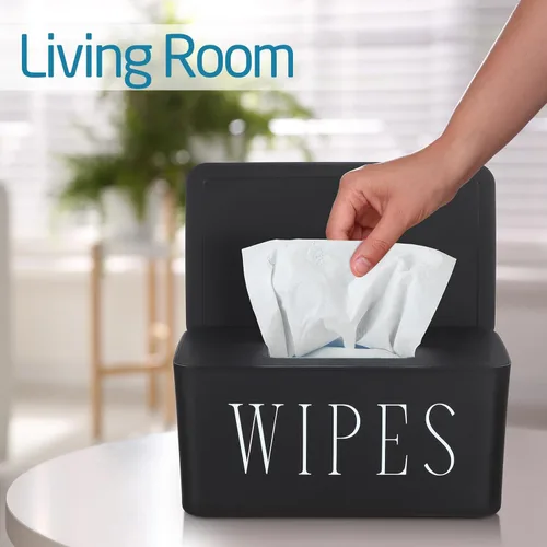 Miniatura 5 de 3 Pack Dispensador Portapapeles de Toallitas para Bebé Contenedor de Toallitas para Baño con Tapa Caja de Almacenamiento de Papel Higiénico