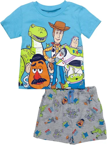 Miniatura 5 de Disney Pixar Cars Mickey Mouse King Toy Story Buzz Lightyear - Conjunto de camiseta gráfica y pantalones cortos de rizo francés