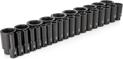 Miniatura 8 de TEKTON Juego de llaves de impacto de 6 puntos poco profundas de 1/2 pulgada con funda, 23 piezas (0.394-1.260 in) SID92322 Sólo herramienta