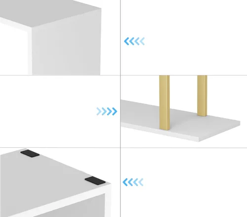 Miniatura 9 de Yusong Estantería Geométrica, Estantería en Forma de S de 6 Niveles para Dormitorio, Estante Decorativo de Exhibición de Madera Moderna, Estantería
