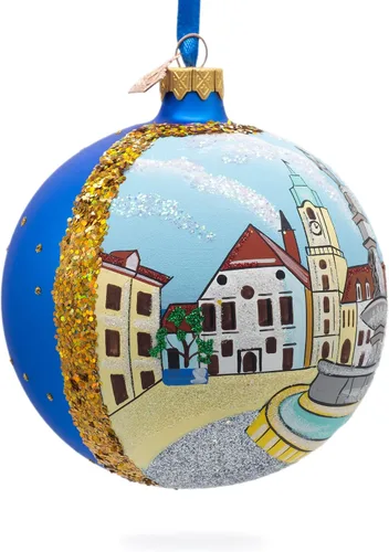 Miniatura 3 de Casco antiguo de Bratislava, Eslovaquia, bola de cristal, adorno de Navidad de 4 pulgadas