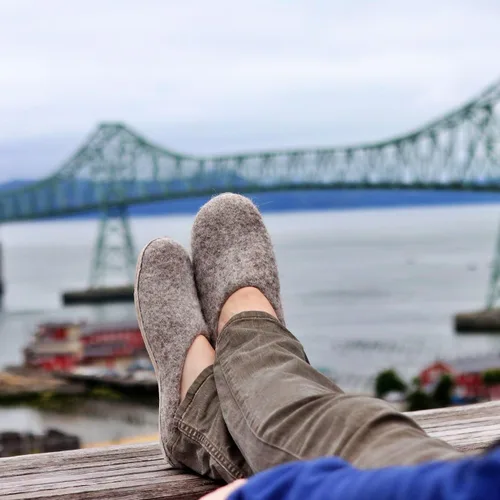 Miniatura 2 de Nootkas Pantuflas tipo mule para mujer de lana merino de fieltro 'Astoria