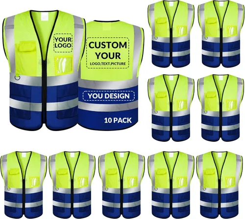 Miniatura 43 de BeautyWill Chaleco de seguridad personalizado con logotipo Clase 2 Chaleco reflectante de alta visibilidad Chaleco de trabajo protector