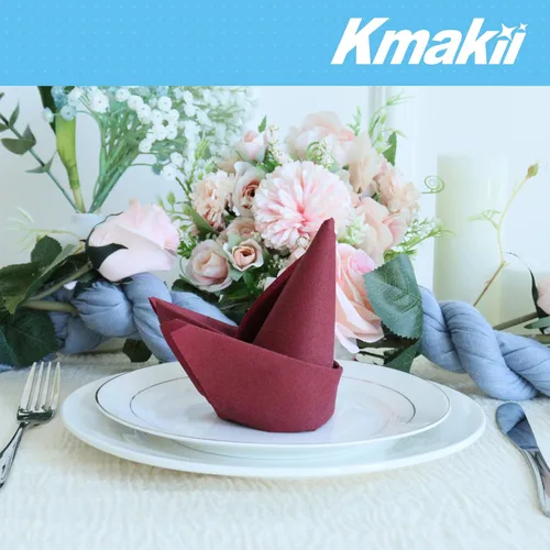 Miniatura 9 de KMAKII Servilletas de cena desechables color burdeos con tacto de lino, servilletas de papel de alta calidad, ideales para restaurantes, eventos