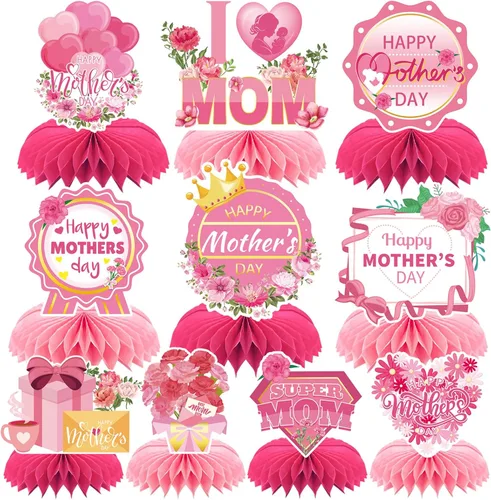 Miniatura 8 de 10 piezas de centros de mesa de panal de abeja de San Valentín para la mesa, decoraciones de San Valentín, centro de mesa de panal, centros de mesa