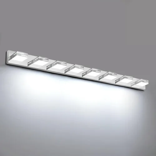 Miniatura 10 de Lámparas LED modernas para tocador de baño, 2 luces regulables de 15 pulgadas, color negro mate, para accesorios de iluminación de baño sobre