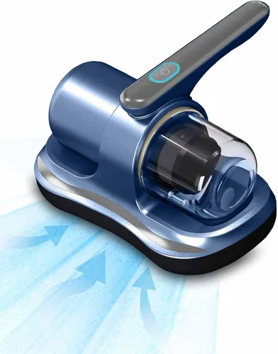 Aspiradora de colchón, aspiradora de cama inalámbrica con desinfectante de luz UV, tecnología ultrasónica y de calefacción con 2 filtros HEPA,