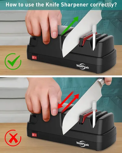 Miniatura 5 de Afilador Eléctrico Profesional de 4 Etapas para Cuchillos y Tijeras para Hogar y Uso Comercial, Abrasivo de Diamante para Cuchillos de Chef de Filo