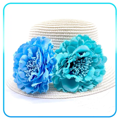 Miniatura 6 de Broche de flores para el cabello, accesorios para el cabello, horquillas bohemias para mujeres y niñas (azul agua)