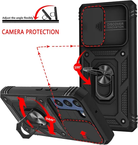 Miniatura 6 de Jeylly Funda para Samsung Galaxy S22 5G con [2 protectores de pantalla de vidrio templado], a prueba de golpes, grado militar, funda protectora