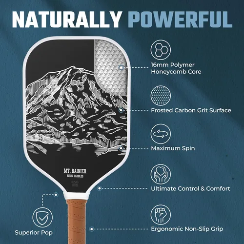 Miniatura 4 de Bison Paddles: Carbon Fiber Pickleball Paddle Set of 2 - National Parks Edition Durable Unibody Construction Textured Carbon Fiber Surface