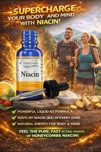 Miniatura 5 de HoneyCombs Vitamina B3 Niacina Líquida 500% DV Niacinamida B3 Suplemento Sublingual Complejo B Vitamina - Hecho en Estados Unidos - Niacina Vitamina