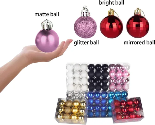 Miniatura 6 de Esferas colgantes para árbol de Navidad, 24 piezas de adornos irrompibles, plástico de 1.6 pulgadas, irrompible, Navidad, boda, fiesta, vacaciones