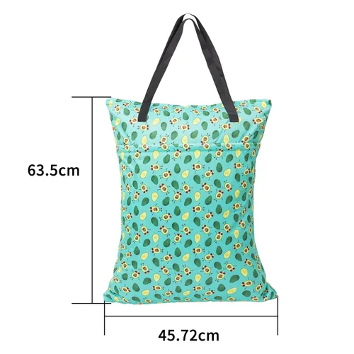 Miniatura 4 de ALVA ALVABABY - Paquete de 2 pañales grandes de tela impermeable para colgar en seco y húmedo, con bolsillos dobles con cremallera, 25 x 18 pulgadas