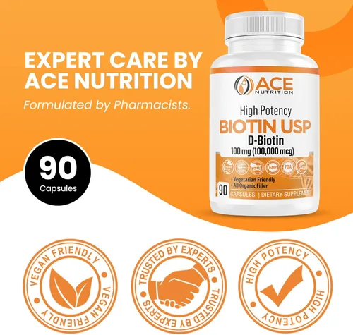 Miniatura 4 de Biotina de alta potencia USP (D-Biotina 100,000mcg) - Biotina superior, harina de arroz orgánica, cápsulas vegetarianas para la salud del cabello