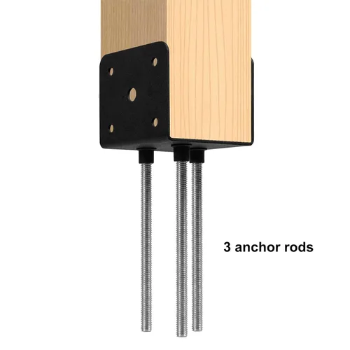 Miniatura 5 de 4 piezas de anclaje de poste de hormigón en forma de U soporte de poste de 4x4 soporte de base de poste de tierra, soportes de pérgola base de poste
