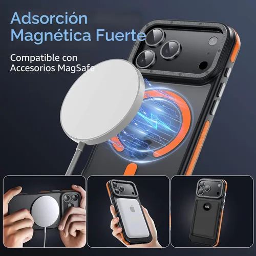 Miniatura 2 de Funda para iPhone 17 Pro Max con protector de lente de cámara [protección de grado militar de 10 pies] compatible con MagSafe a prueba de golpes