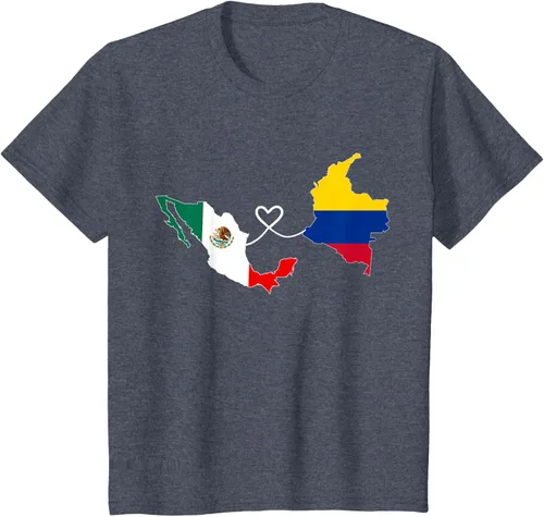 Miniatura 60 de Camiseta Half Colombian Half Mexican Flag Map DNA Mexico Colombia