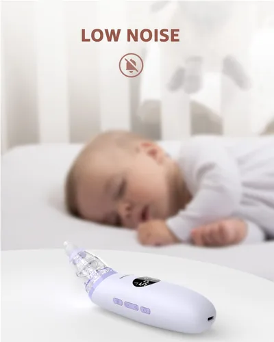 Miniatura 7 de GROWNSY Aspirador Nasal para Bebé Succionador de Nariz para Bebé Succión Eléctrica de Nariz para Niños Pequeños, Succionador Ergonómico de Mocos