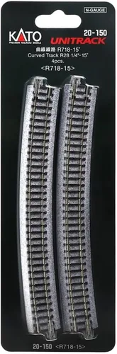 Miniatura 4 de Kato USA Model Train Products Unitrack, 28.268 in (28 1/4") Radius 15 grados Curve Track (4 piezas)