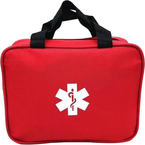 Miniatura 8 de Bolsa de primeros auxilios roja vacía de rescate de viaje para primeros auxilios, bolsa de emergencia para automóvil, hogar, oficina, cocina, Rojo