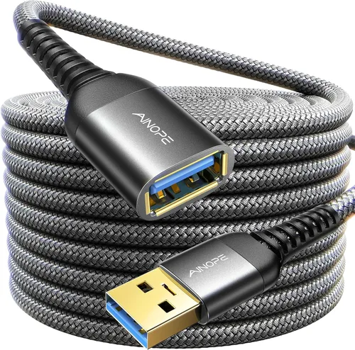 Miniatura 10 de AINOPE Cable de extensión USB, extensor USB, cable de extensión USB 3.0, cable macho a hembra, cable de alta transferencia de datos compatible