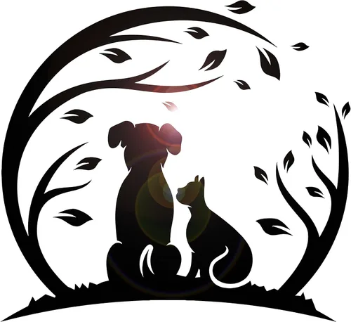 Vinilo decorativo para pared, diseño de animales, mascotas, perros y gatos, decoración grande (3412ig), color negro