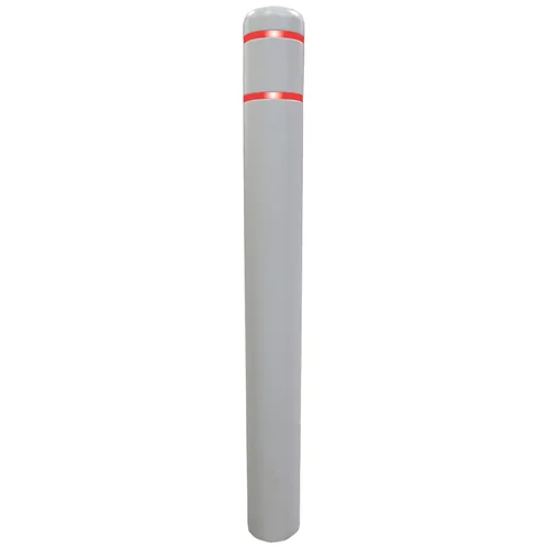 Miniatura 14 de Ideal Shield Cubierta de bolardo de seguridad negra de 1/8 pulgadas de 4 pulgadas con rayas rojas, 60 pulgadas de alto. Cinta de instalación
