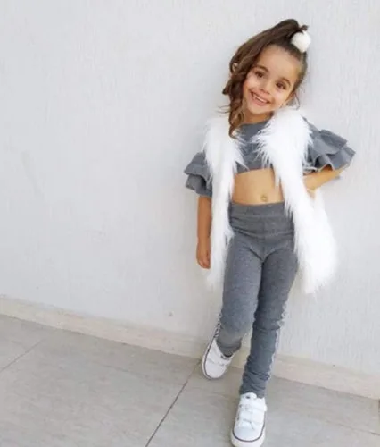 Miniatura 2 de MA&BABY Conjunto de chándal para niños pequeños y niñas con volantes y pantalones
