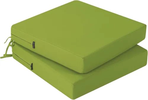 Miniatura 19 de idee-home Juego de 2 cojines para sillas de exterior, cojines de asiento impermeables para muebles de patio, almohadilla de repuesto para silla