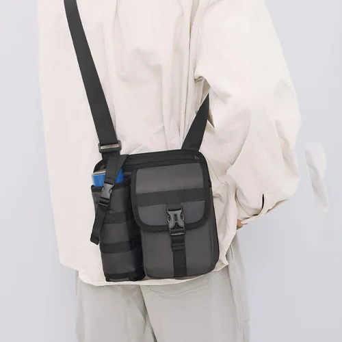 Miniatura 2 de Bolsas de hombro con soporte para botella de agua, bolsa cruzada para botella de agua, bolsa cruzada para deportes al aire libre, Azul, Bolsa