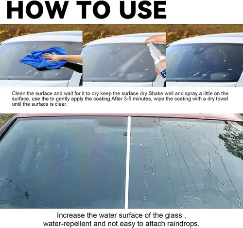 Miniatura 7 de Agente de revestimiento impermeable de vidrio para automóvil, antiempañamiento, resistente a la lluvia, limpia y restaura el brillo del vehículo