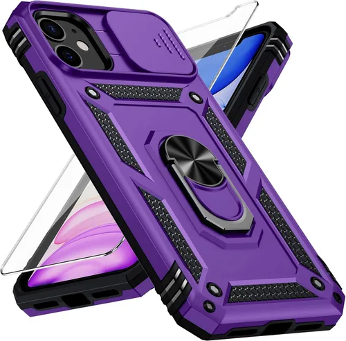 Miniatura 18 de Funda para iPhone 11 Pro con cubierta para lente de cámara, protector de pantalla HD, protección contra caídas de grado militar de 10 pies, soporte