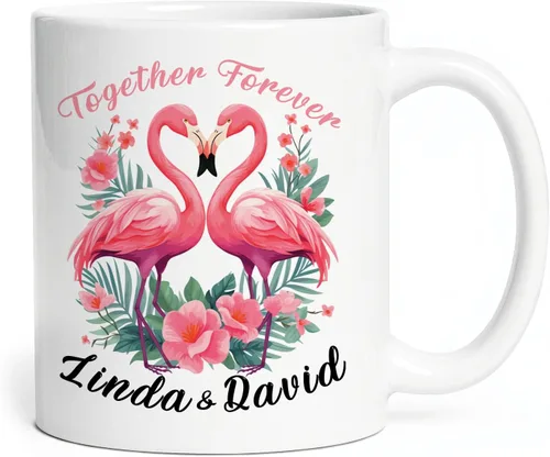 Miniatura 12 de Taza de flamenco personalizada 2023, Flock Of Flamingo Mug para cumpleaños de los amantes del flamenco, taza de café personalizada de flamenco