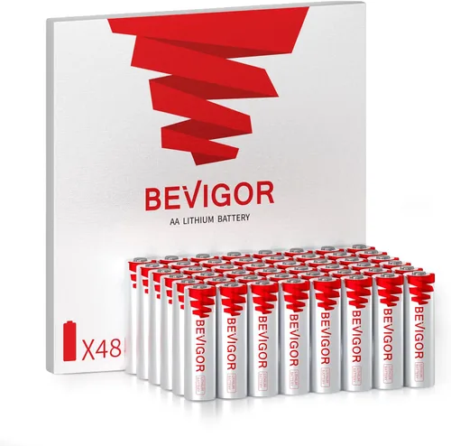 Miniatura 14 de BEVIGOR Baterías AA de litio, paquete de 720 baterías de hierro de litio doble A, no recargable