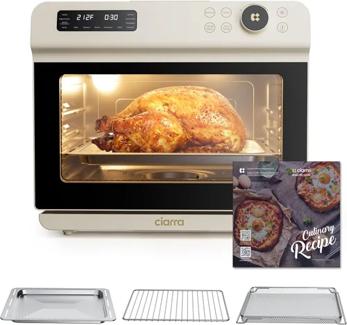 CIARRA Horno de Vapor de Encimera 12 en 1 con Freidora de Aire, Combo de Freidora de Aire de Vapor de 25.4QT Nosh Oven Pro - Tostador de Convección,