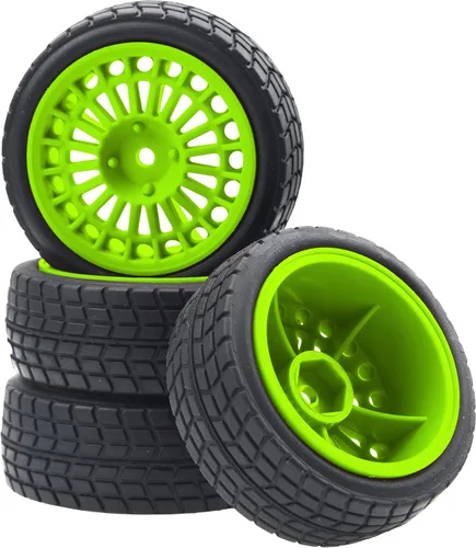 Miniatura 9 de OD2.75 pulgadas de nailon de 0.472 in hexagonales, llantas y neumáticos de goma compatibles con HSP Tamiya HPI Traxxas 1/10 1/12 en carretera, Negro