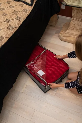 Miniatura 9 de NeatNestly SmartCube Bolsas de Almacenamiento Bajo la Cama - Paquete de 3 Contenedores Grandes Grises de 39" x 18" x 6" con Asas Reforzadas