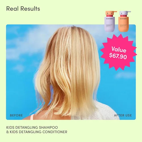 Miniatura 6 de Evereden Happy Hair Duo - Juego de champú y acondicionador para niños, limpio, vegano y sin desgarros, desenreda, fortalece y suaviza todo