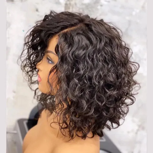 Miniatura 11 de Match All Skin Blunt Cut Bob Glueless Lace Wig Pre Plucked Natural Baby Hair Short Bob Bone Straight 13X4 HD Invisible Lace Wig Braizilian Human