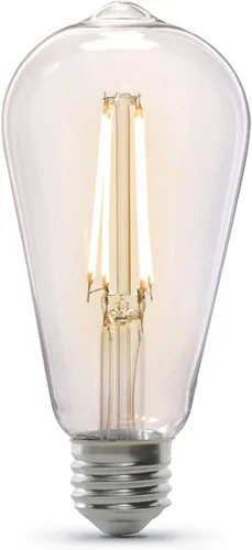 Miniatura 9 de Feit Electric ST19 - Bombilla LED Edison vintage, equivalente a 60 W, regulable, luz cálida 2100 K, 400 lúmenes, bombillas de filamento recto