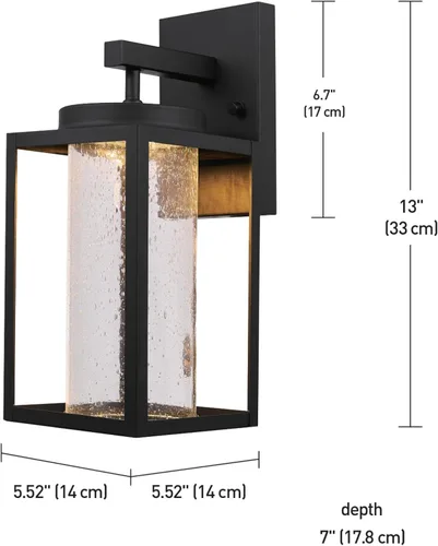 Miniatura 12 de Aplique de pared Globe Electric 44227 para exterior, aplique de pared exterior con LED integrado de 8,5 W, 44359