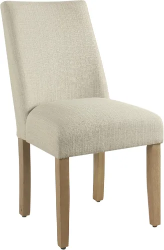 Miniatura 204 de Homepop Silla de comedor con detalles festoneados, sillas de comedor Parsons tapizadas, muebles decorativos para el hogar, tejido gris claro