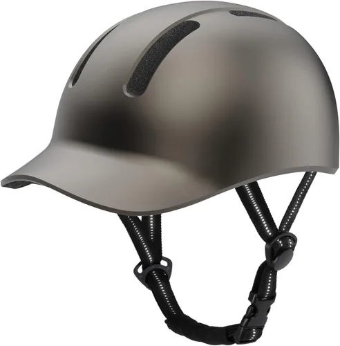 Miniatura 10 de Shinmax Casco de bicicleta – Casco de ciclismo ligero ajustable estilo gorra de béisbol con visera larga, tira reflectante, para viajes urbanos