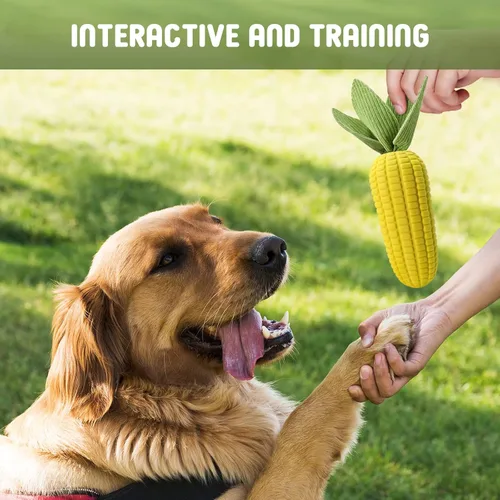 Miniatura 3 de Juguetes para perros para masticadores agresivos, juguete masticable de maíz chirriante indestructible para razas grandes, medianas y pequeñas