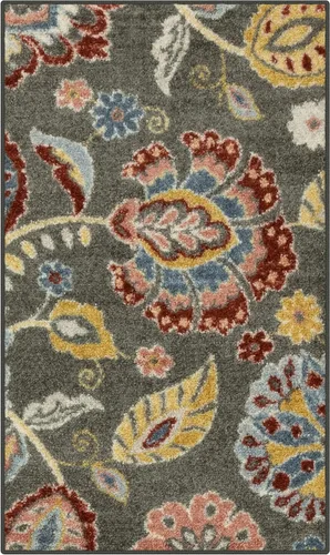 Maples Rugs Gardena - Alfombras de área floral, fabricadas en Estados Unidos, lavable, antideslizante, alfombra de interior para entrada, vestíbulo,