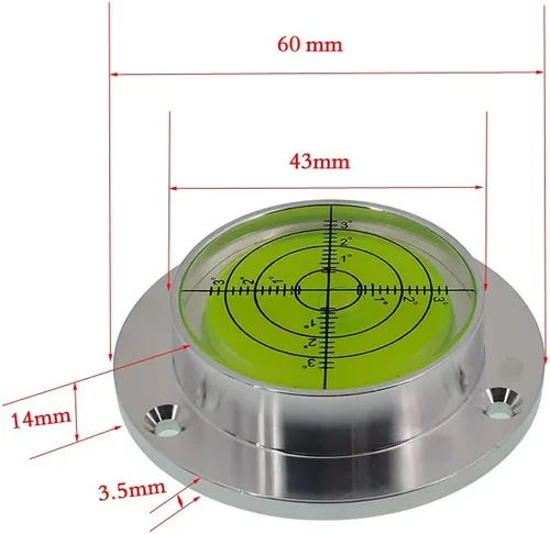 Miniatura 5 de Regla de nivel de brújula para el hogar de alta precisión universal de burbuja horizontal (2.362 in)