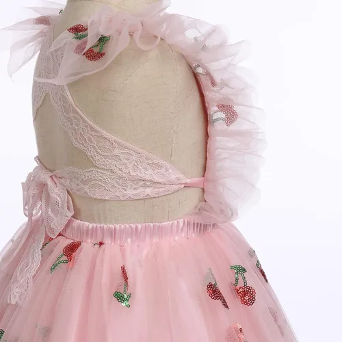 Miniatura 5 de Vestido para sesión de fotos de fiesta de cumpleaños con espalda descubierta para bebé, niña, mariposa, fresa, volantes, princesa, pastel, fiesta